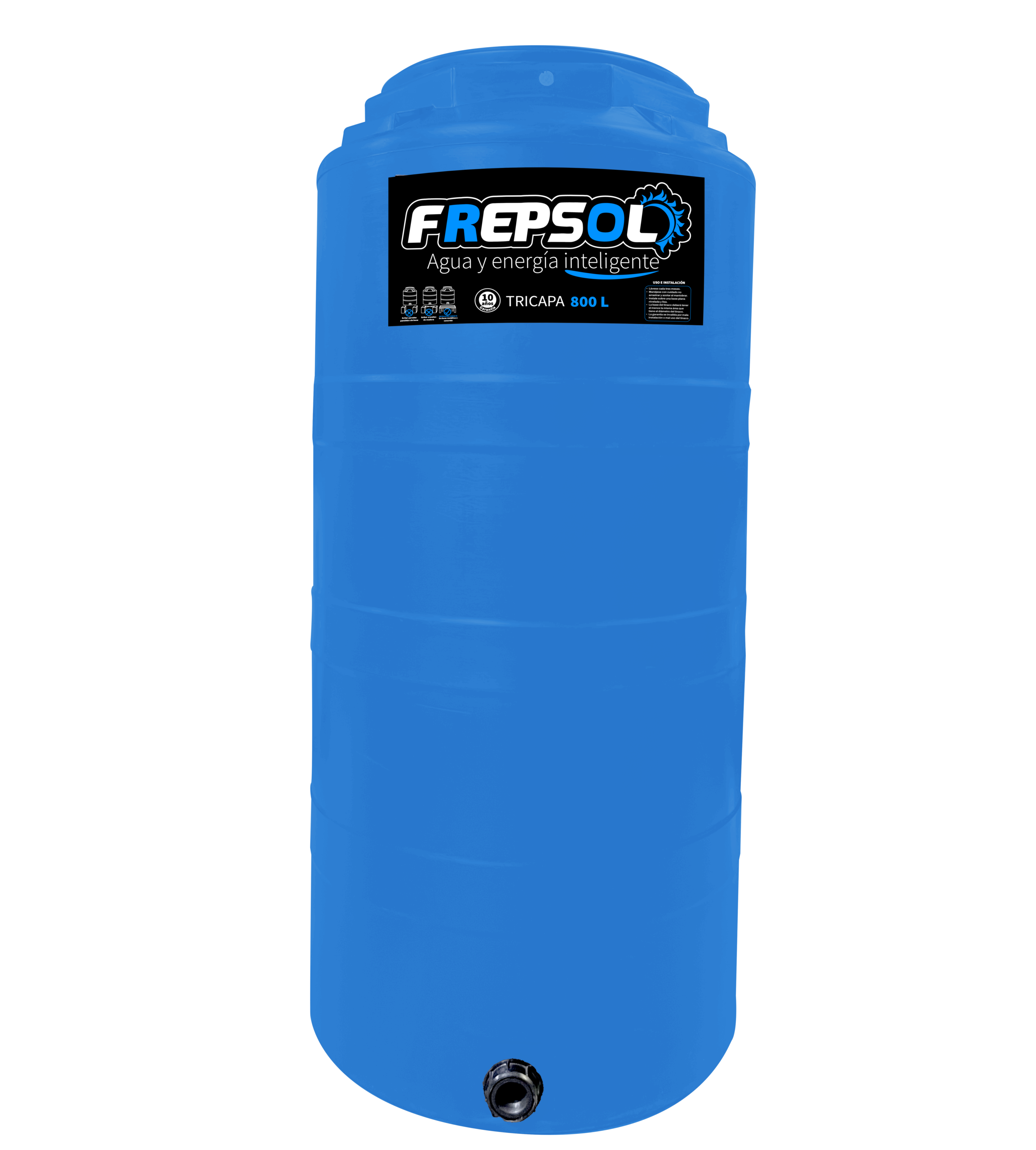 CISTERNA VERTICAL AZUL 800 LTS
